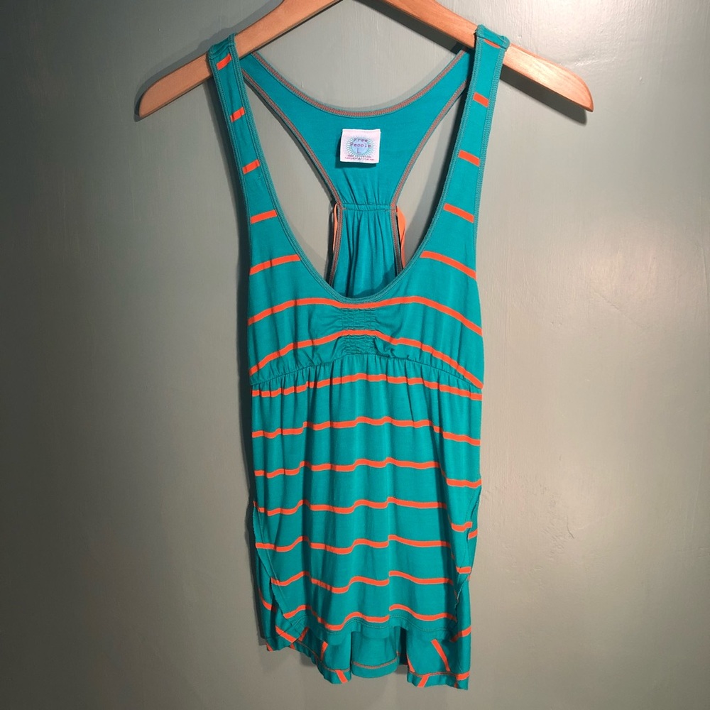 Free People Striped Racer Back Tank Top